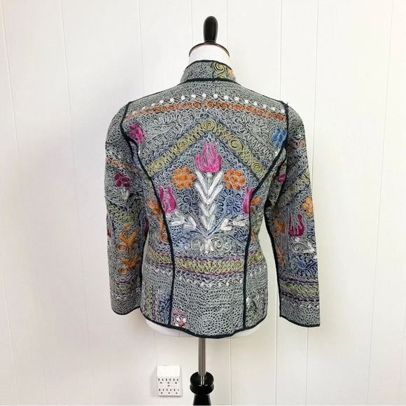 Reversible Tapestry Jacket Womens S/M Wearable Art Boho Lagenlook Colorful - Picture 3 of 16